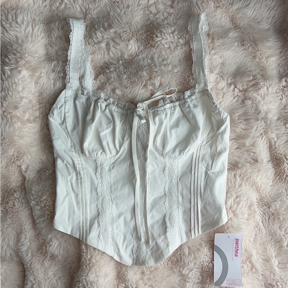 White Lace Corset Top